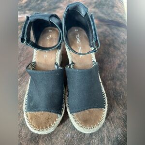 TOMS Black Espadrille Sandals